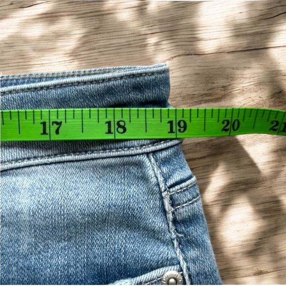 NYDJ Blue Denim Mini Skirt with Embroidered Hem - Picture 9 of 12